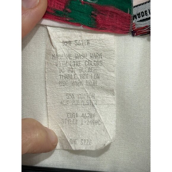 Vintage Tiger Lily Beach Scene Button-Down Womens Shirt Cream White Pink Collar - Picture 8 of 9